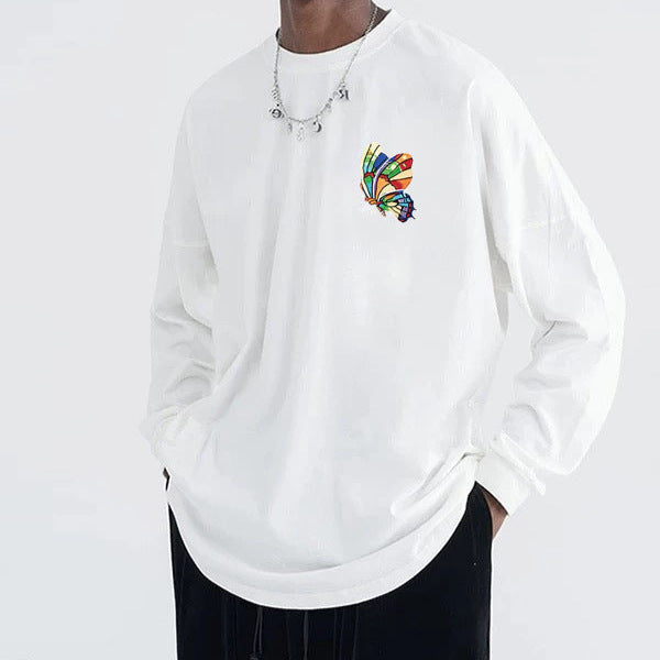 Men's Casual Oversized Sweatshirt with Colorful Butterfly Print Hudson & Parker