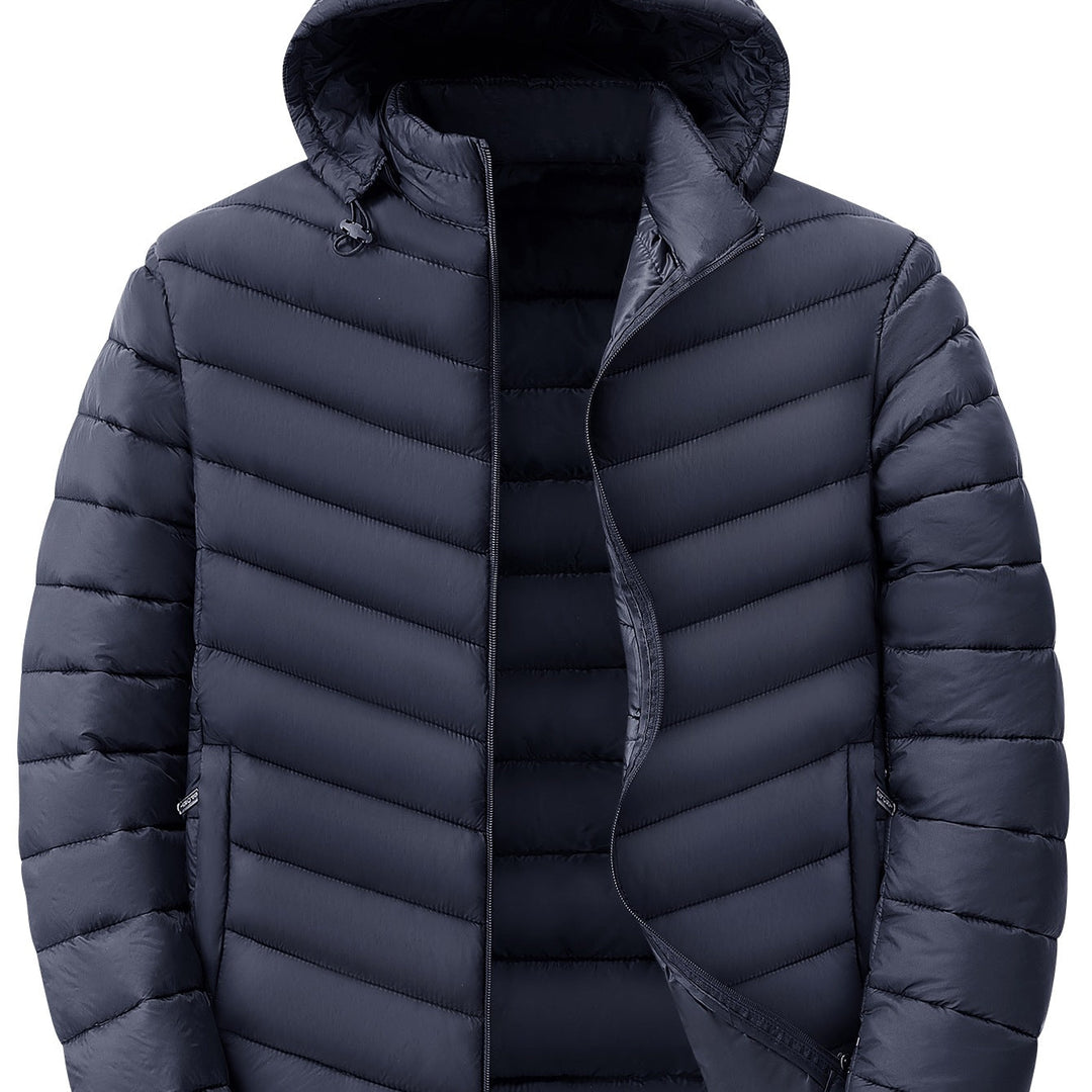 Men's ultralight quilted hooded jacket with thermal insulation & packable design Hudson & Parker