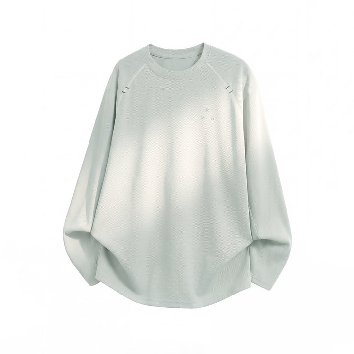 Unisex Oversize Round Neck Sweatshirt with Waffle Texture and Curved Hem Hudson & Parker
