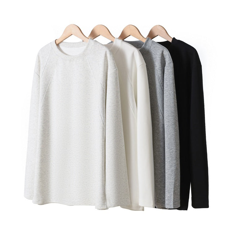 Unisex Oversize Long Sleeve Sweatshirt with Raglan Seams and Ribbed Round Neck Hudson & Parker