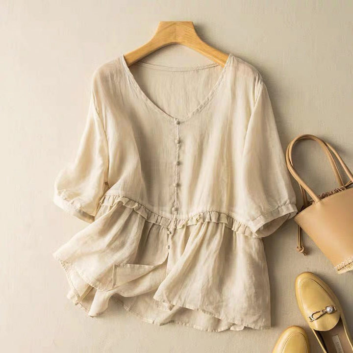 Natalie -Linen Blouse