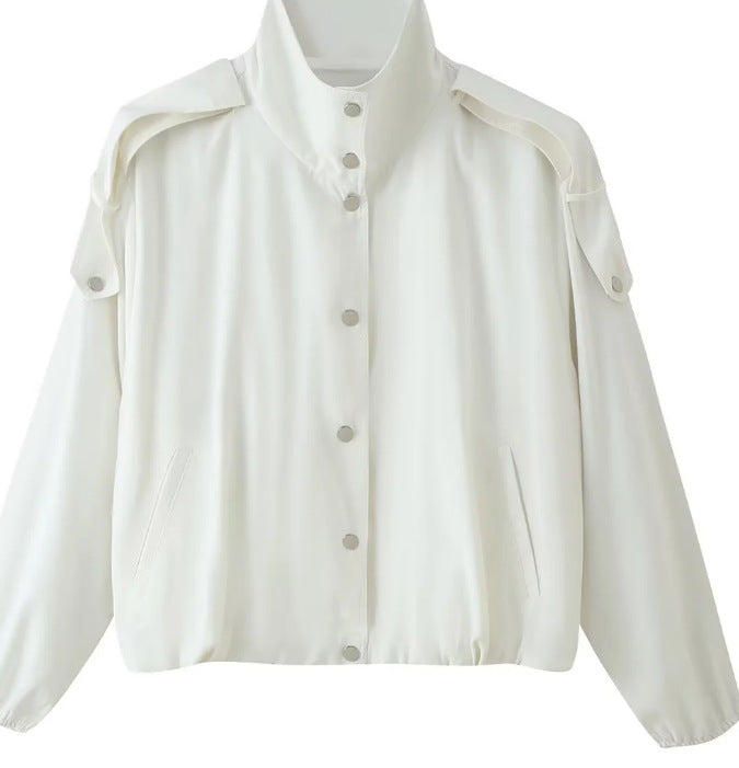 Women’s short-cut boxy blouson with high stand-up collar and dropped shoulders Hudson & Parker
