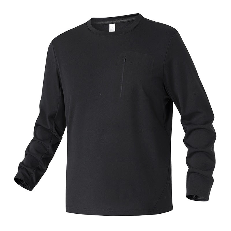 Unisex Oversize Long Sleeve Sweatshirt with Chest Zipper Pocket and Crew Neck Hudson & Parker