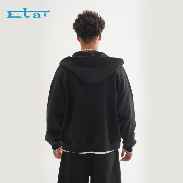Unisex Zip-up Hooded Jacket in Boxy Cut made of Heavy French Terry Hudson & Parker