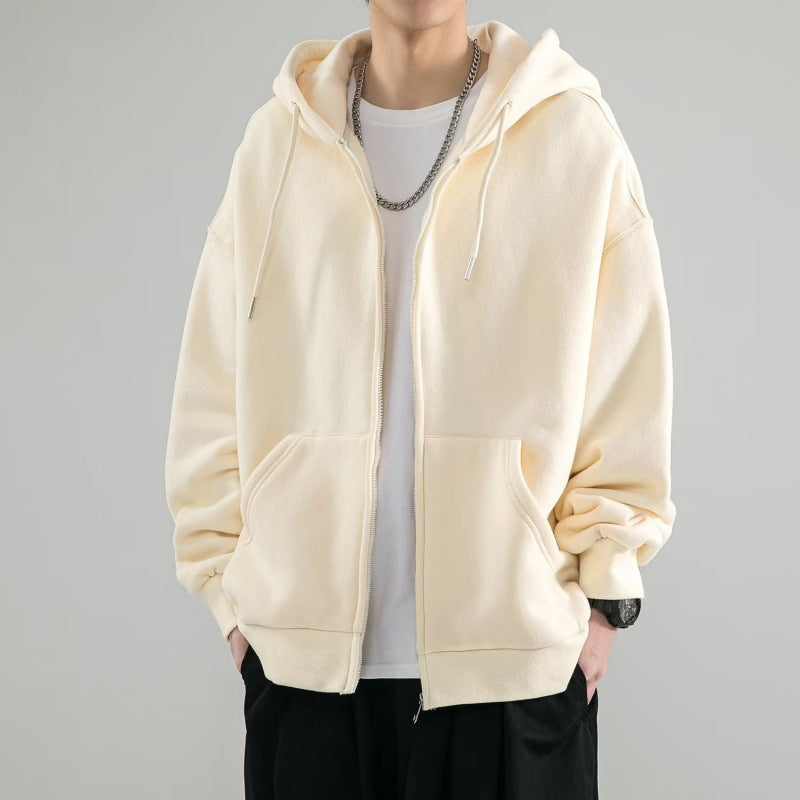 Men's oversized hoodie jacket with full zip, double-layer hood, and kangaroo pockets Hudson & Parker