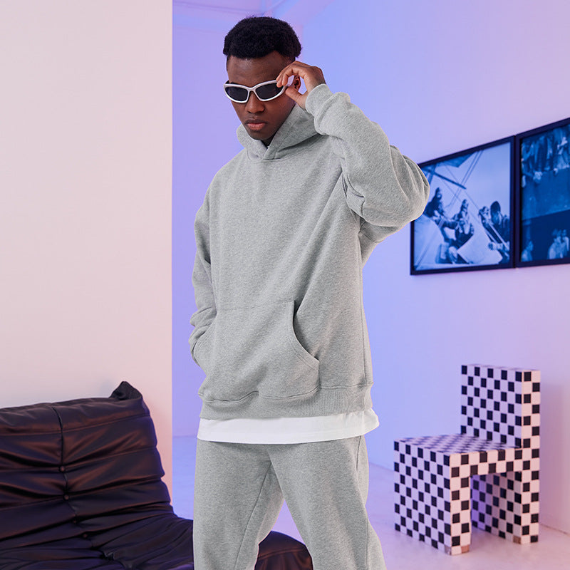 Men's Oversized Hoodie made of French Terry with Kangaroo Pocket and Ribbed Cuffs Hudson & Parker