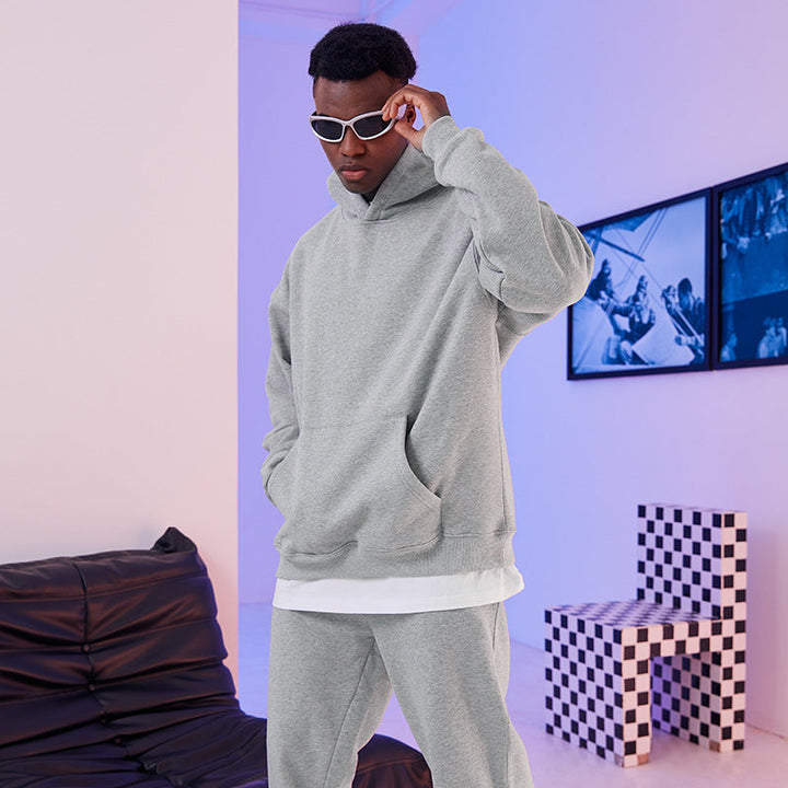 Men's Oversized Hoodie made of French Terry with Kangaroo Pocket and Ribbed Cuffs Hudson & Parker
