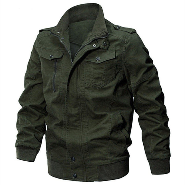 Men's field jacket in military style with stand-up collar, zipper, and ribbed cuffs Hudson & Parker