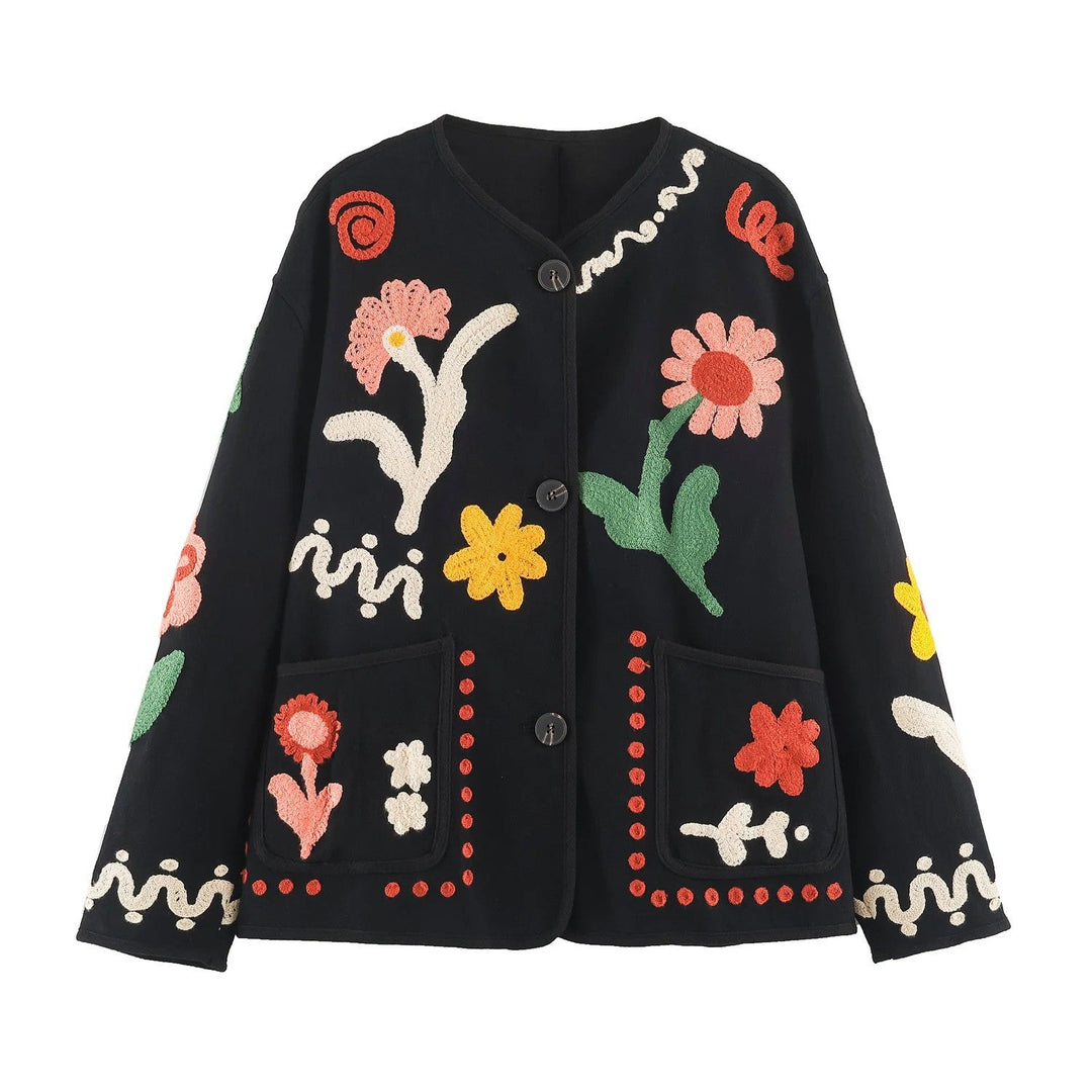 Women's Oversize Sweatshirt with Floral Chenille Embroidery Hudson & Parker