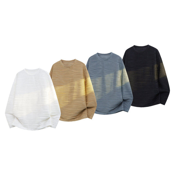 Unisex Oversize Wave Structure Sweatshirt with Round Neck Hudson & Parker