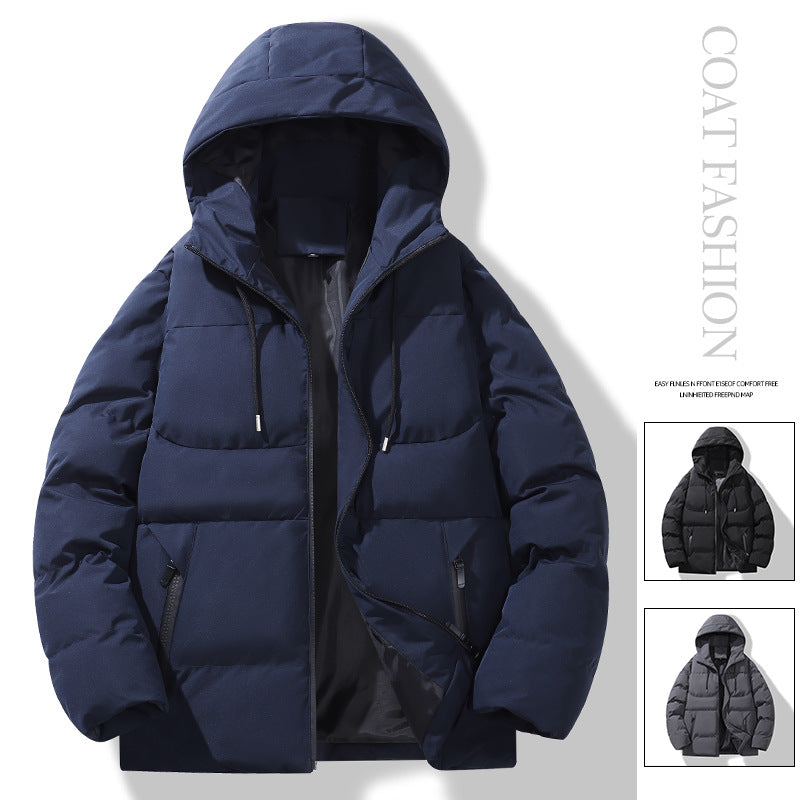 Men's Padded Quilted Hooded Jacket with Thermal Filling and Windproof Outer Shell Hudson & Parker