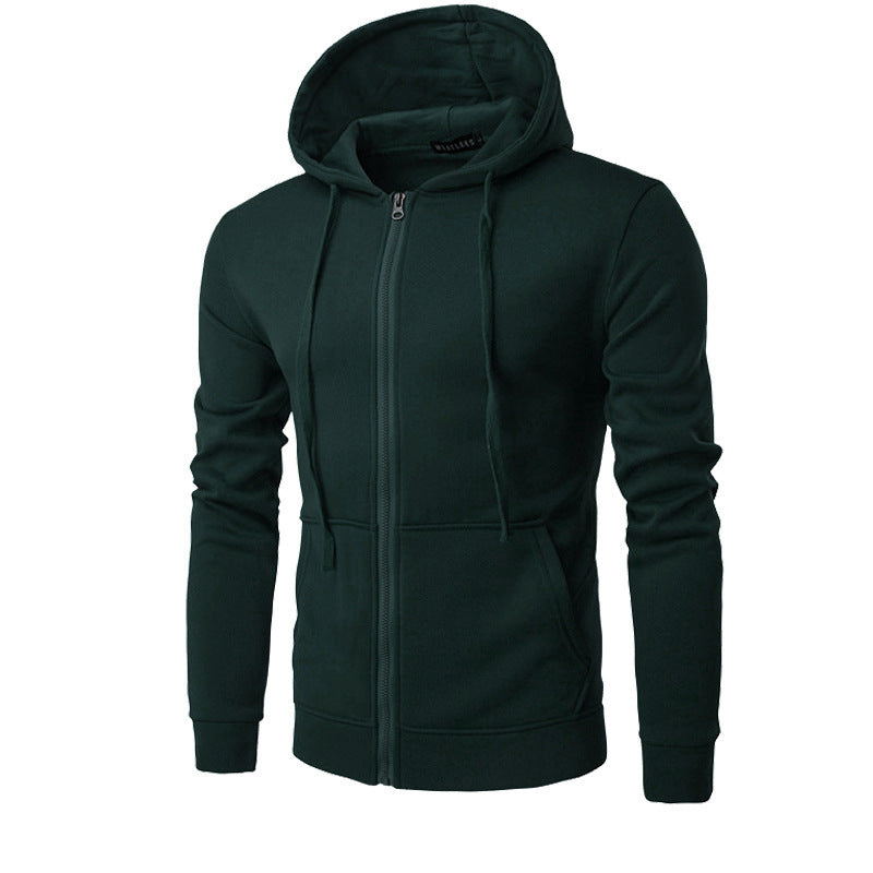 Men's slim-fit zip hoodie jacket with soft fleece lining and kangaroo pockets Hudson & Parker