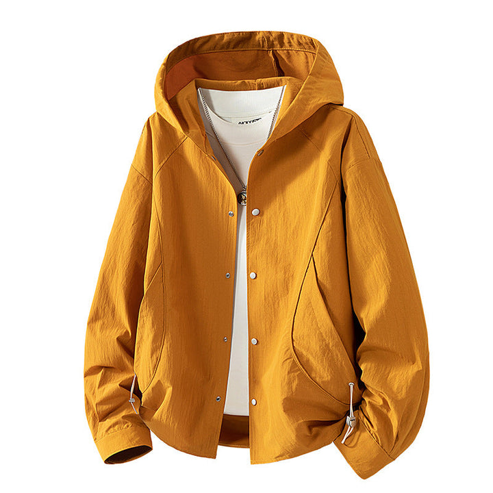 Women's lightweight hooded jacket with snap front, adjustable drawstring hem, and practical side pockets Hudson & Parker Fashion