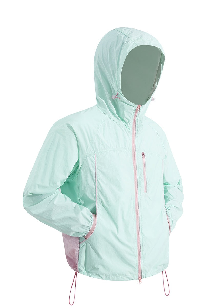 Men's Ultralight Hooded Windbreaker made of Ripstop with Adjustable Hem & Chest Zipper Hudson & Parker