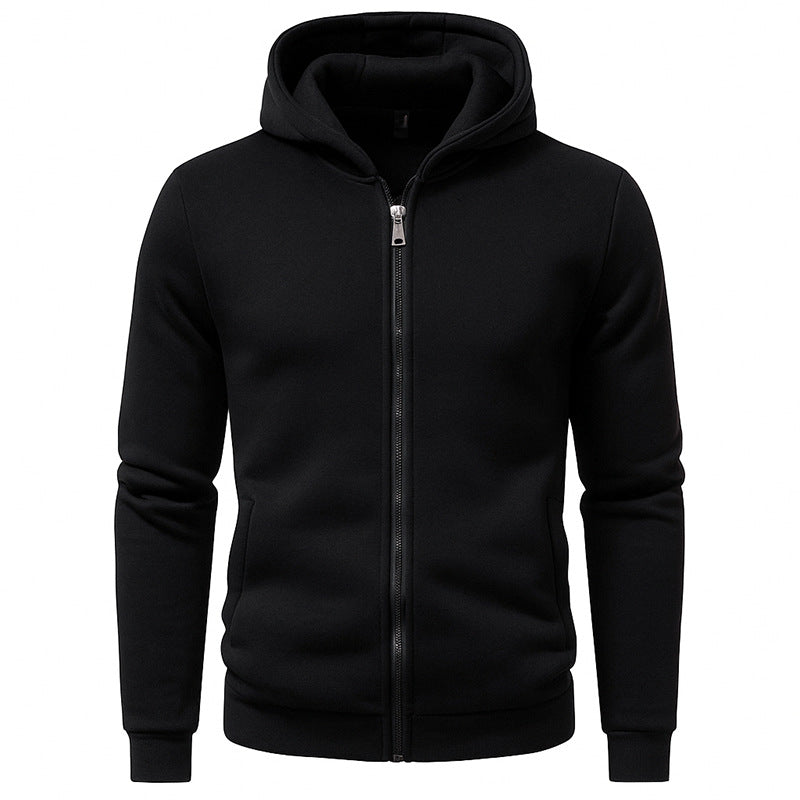 Men's hooded sweat jacket with full zip, fleece lined and slim fit Hudson & Parker