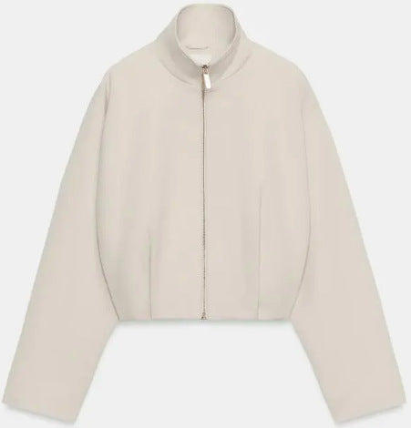 Women’s short-cut boxy blouson with high stand-up collar and dropped shoulders Hudson & Parker