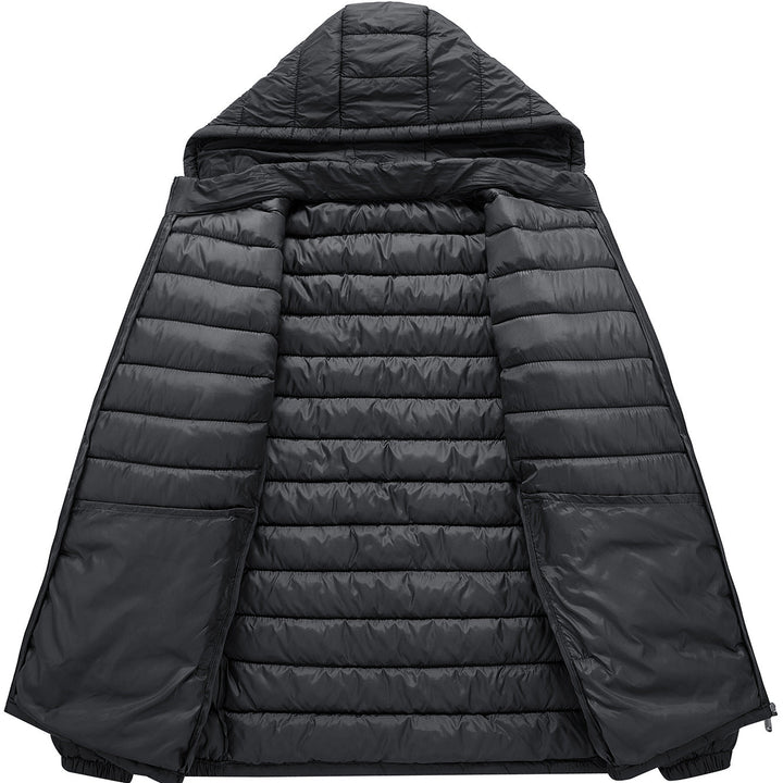 Men's ultralight quilted hooded jacket with thermal insulation & packable design Hudson & Parker
