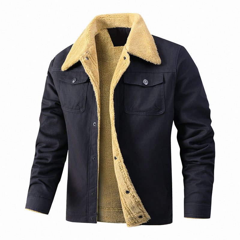 Men's trucker jacket with teddy lining and sturdy canvas outer layer Hudson & Parker