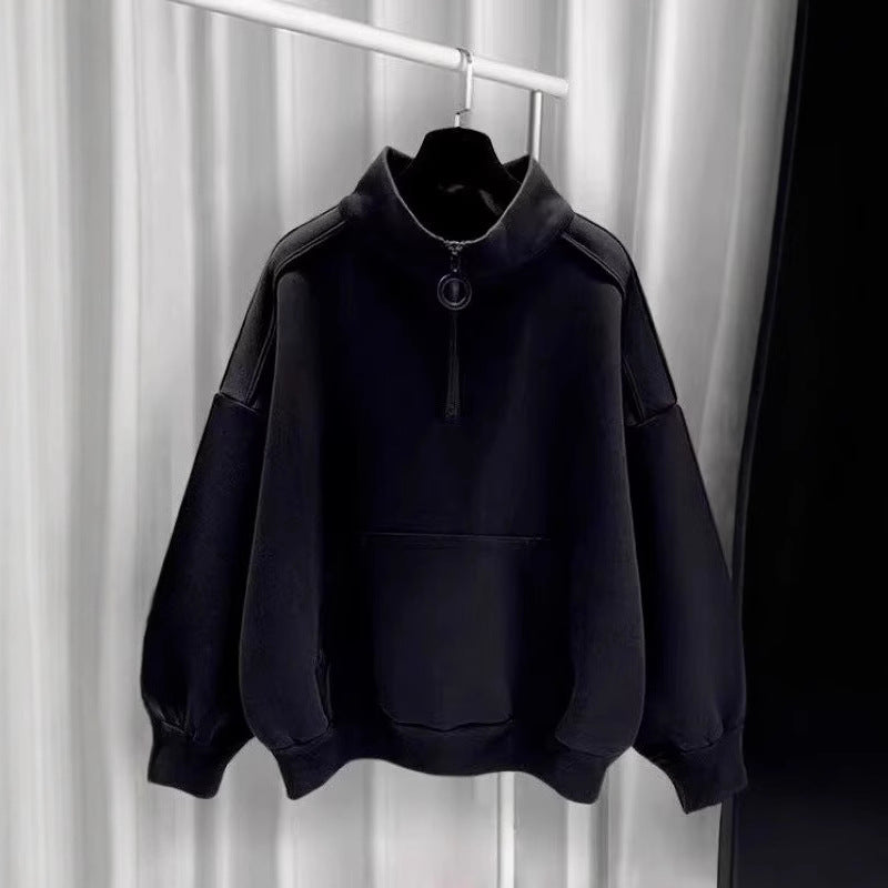 Women's Sporty High Collar Sweater with Zipper Hudson & Parker