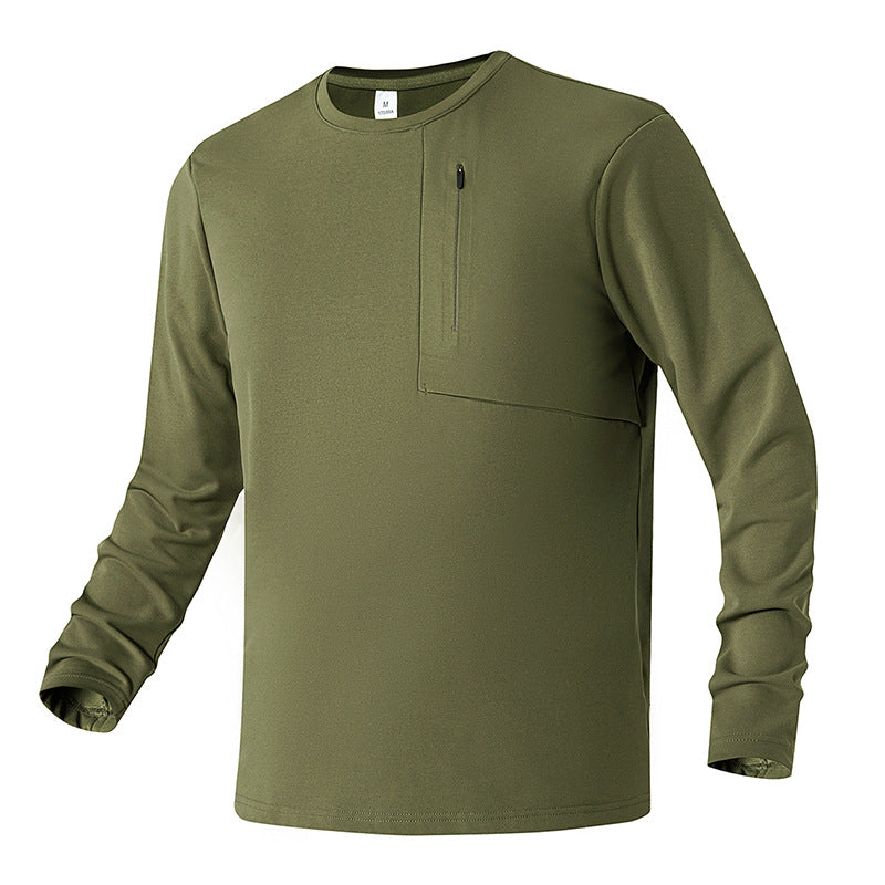 Unisex Oversize Long Sleeve Sweatshirt with Chest Zipper Pocket and Crew Neck Hudson & Parker