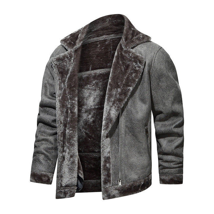 Men's Lambskin Imitation Aviator Jacket with Cozy Faux Fur Lining Hudson & Parker