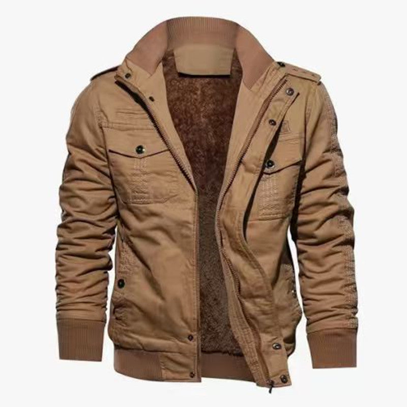 Men's thermal lined military field jacket with stand-up collar Hudson & Parker