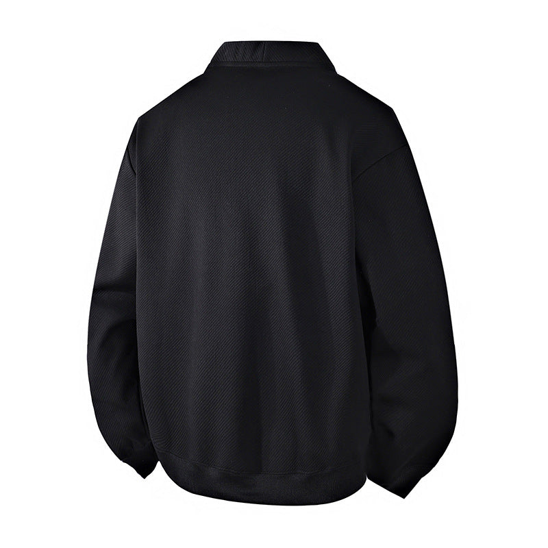 Men's structured knit cardigan jacket with continuous button placket and patch pockets Hudson & Parker