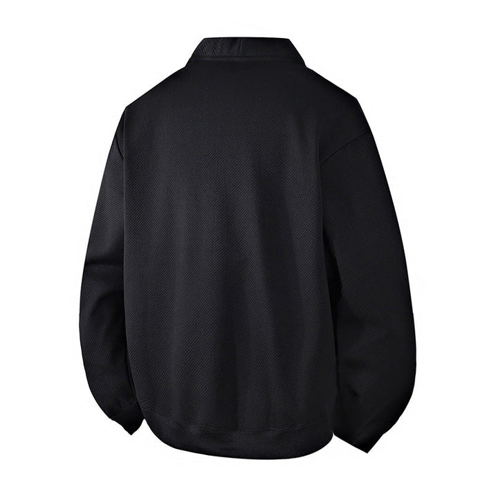 Men's structured knit cardigan jacket with continuous button placket and patch pockets Hudson & Parker