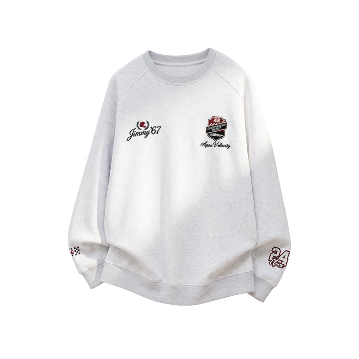 Unisex Oversize Sweatshirt with motorsport embroidery and raglan sleeves Hudson & Parker