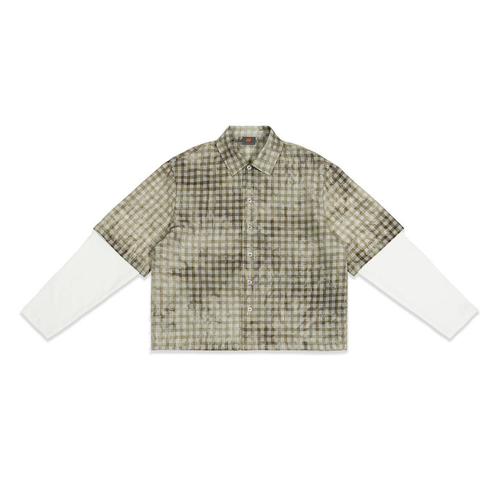 Men's Checkered Overshirt with Integrated Long Sleeve Layer Hudson & Parker