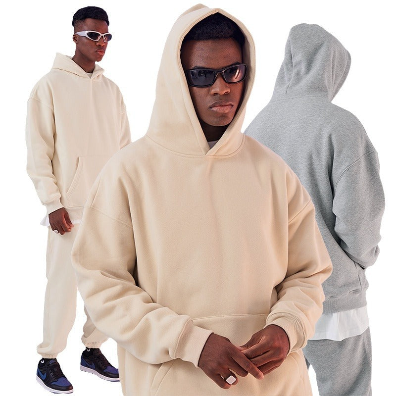Men's Oversized Hoodie made of French Terry with Kangaroo Pocket and Ribbed Cuffs Hudson & Parker