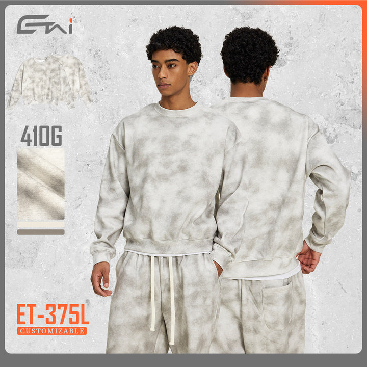 Unisex Oversized Sweatshirt with faded fog look and round neckline Hudson & Parker