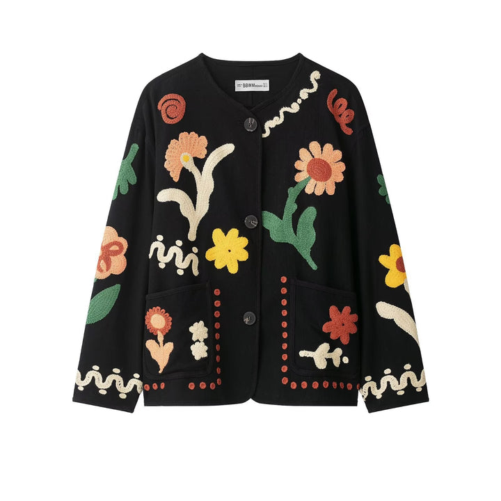 Women's Oversize Sweatshirt with Floral Chenille Embroidery Hudson & Parker
