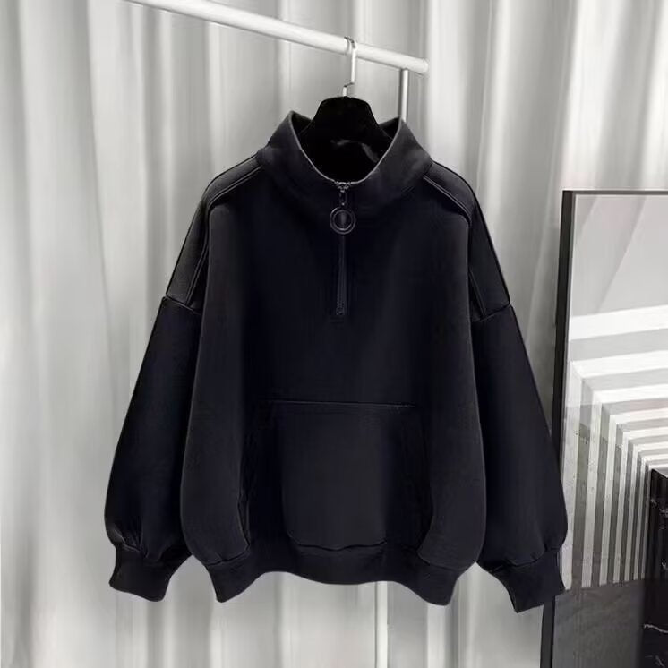 Women's Sporty High Collar Sweater with Zipper Hudson & Parker