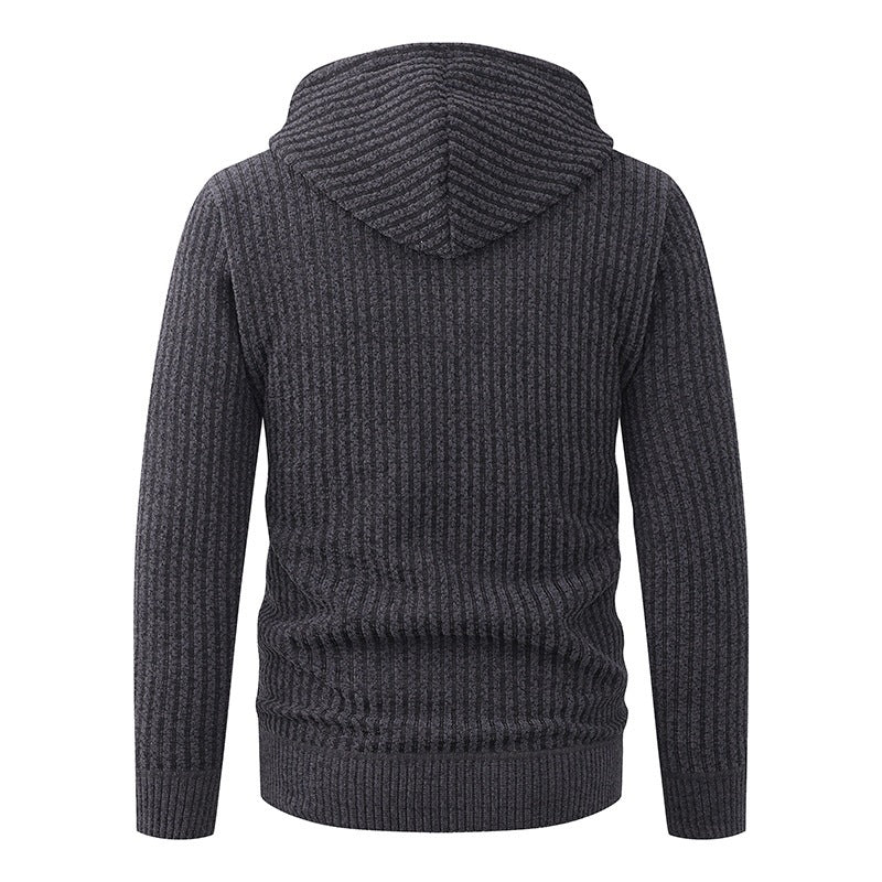 Men's Hoodie Cardigan with Teddy Lining and Full Zip Hudson & Parker