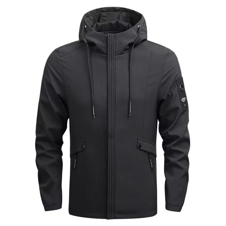 Men's Waterproof Softshell Jacket with Hood, Windproof and Breathable Hudson & Parker