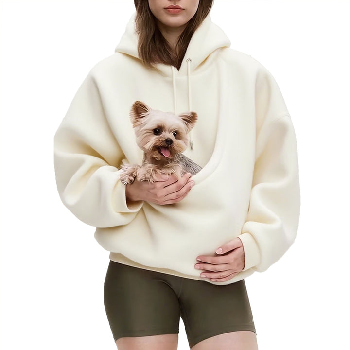 Women’s Oversize Sherpa Hoodie with Integrated Pet Pocket Design Hudson & Parker