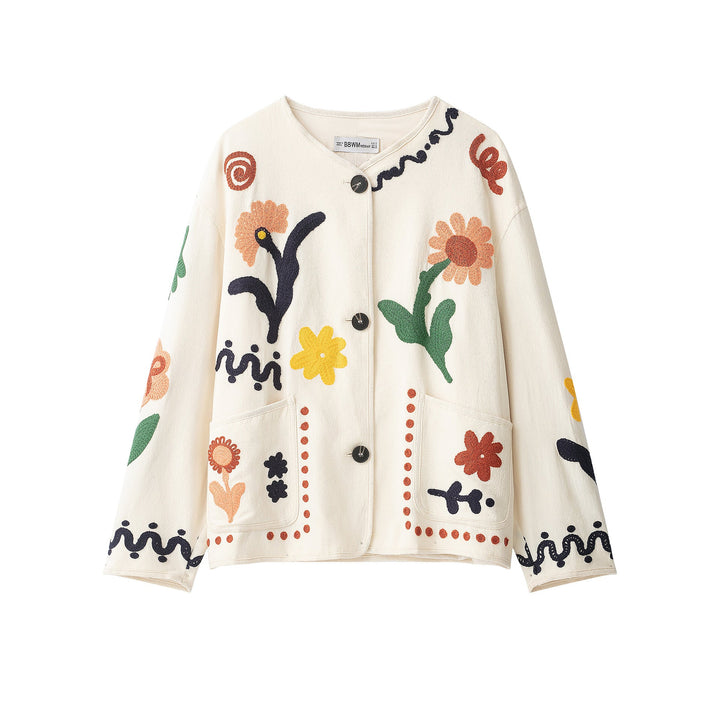 Women's Oversize Sweatshirt with Floral Chenille Embroidery Hudson & Parker