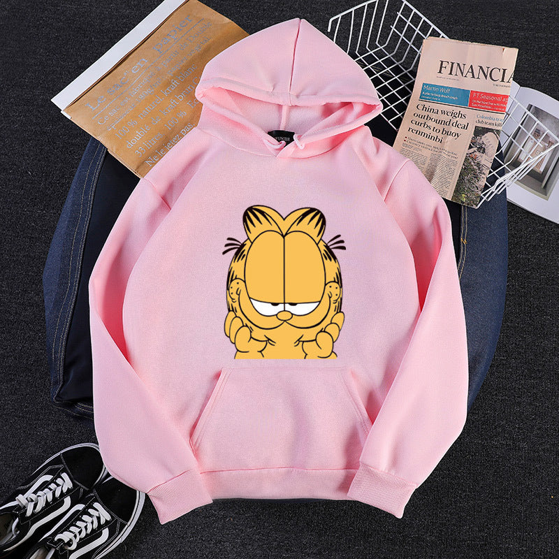 Unisex hooded sweatshirt with large comic face print, soft fleece lining and kangaroo pocket Hudson & Parker Fashion