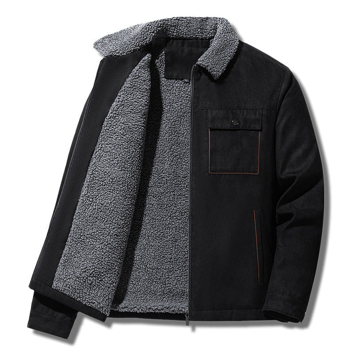 Men's padded Sherpa canvas jacket with zipper Hudson & Parker