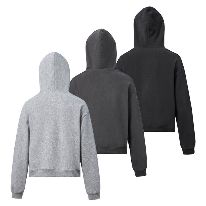 Unisex hooded sweatshirt made of organic fleece with kangaroo pocket and slightly shortened fit Hudson & Parker