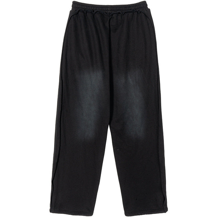 Men's Casual Sweatpants with High Waist, Elastic Drawstring, and Faded Knee Areas Hudson & Parker