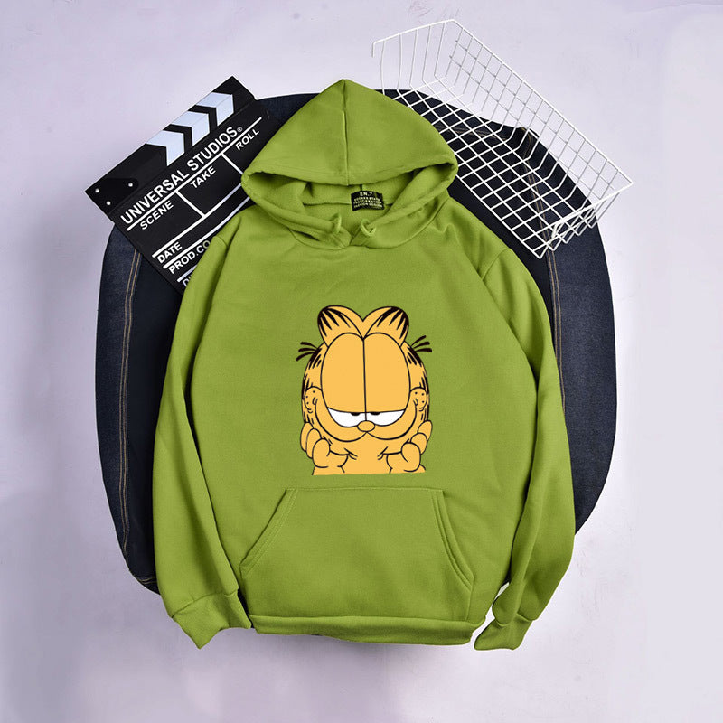 Unisex hooded sweatshirt with large comic face print, soft fleece lining and kangaroo pocket Hudson & Parker Fashion