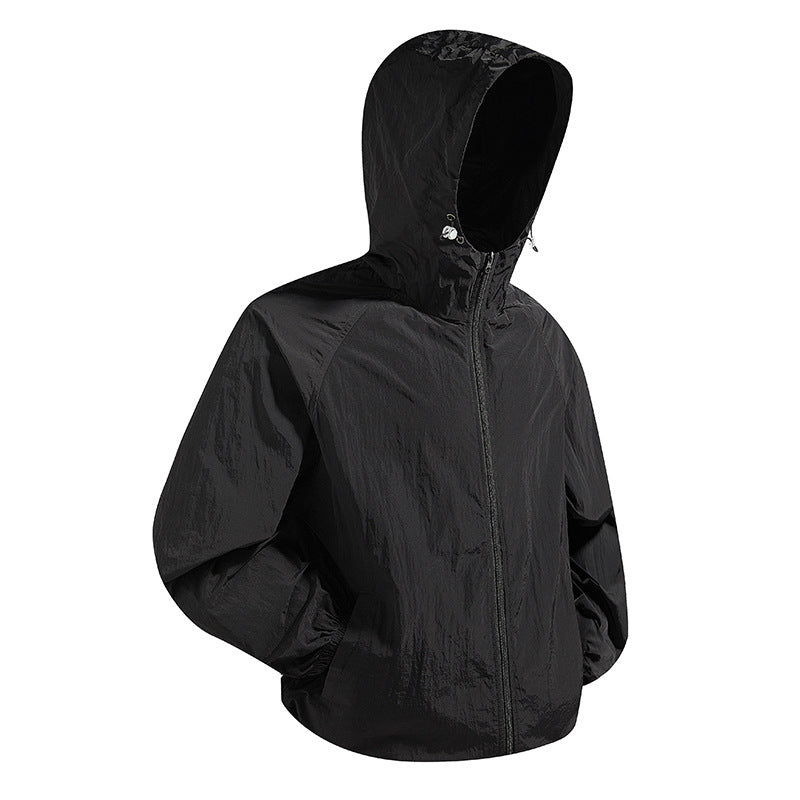 Unisex Lightweight packable hooded windbreaker with water-repellent ripstop shell and adjustable hood Hudson & Parker
