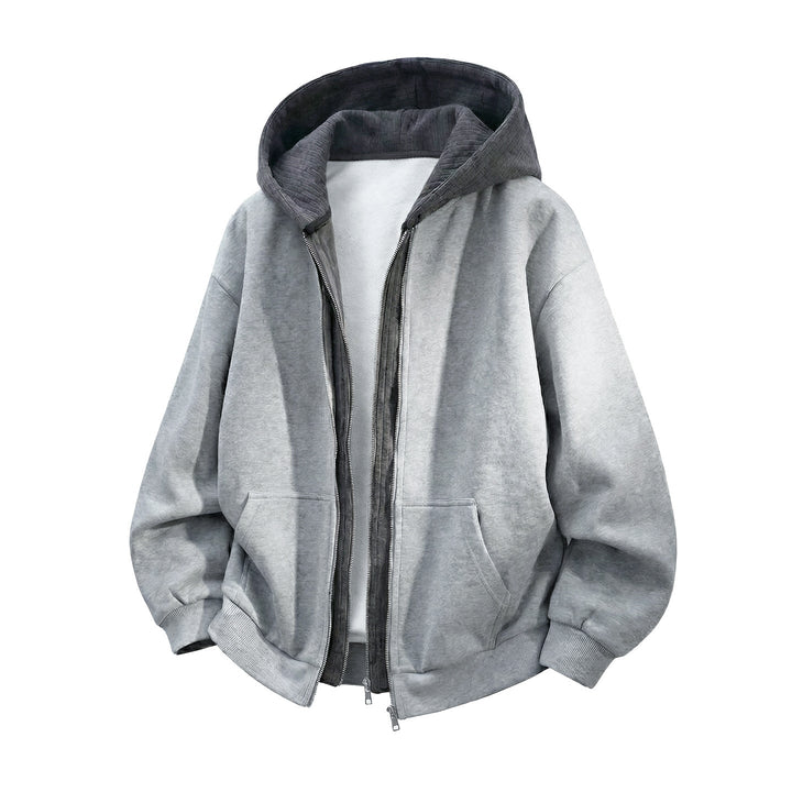 Unisex Oversized Hoodie with Double Zipper and Kangaroo Pocket Hudson & Parker