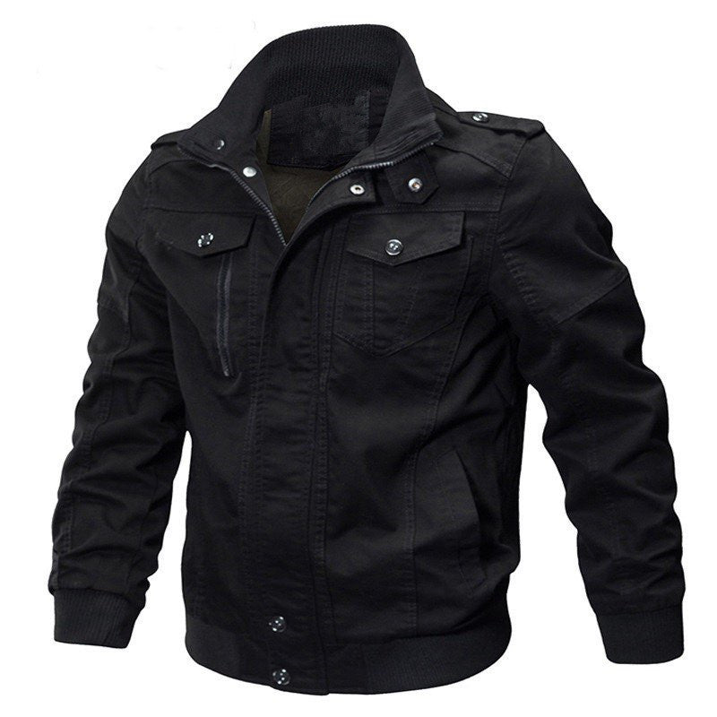 Men's field jacket in military style with stand-up collar, zipper, and ribbed cuffs Hudson & Parker
