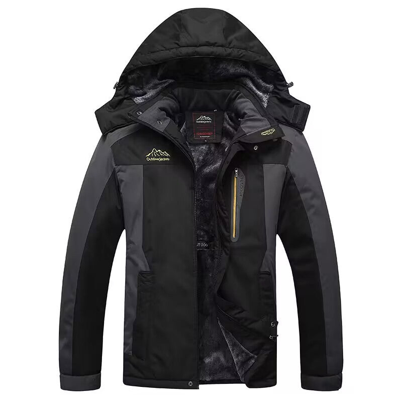 Men's thermally insulated outdoor functional jacket with teddy fleece lining Hudson & Parker