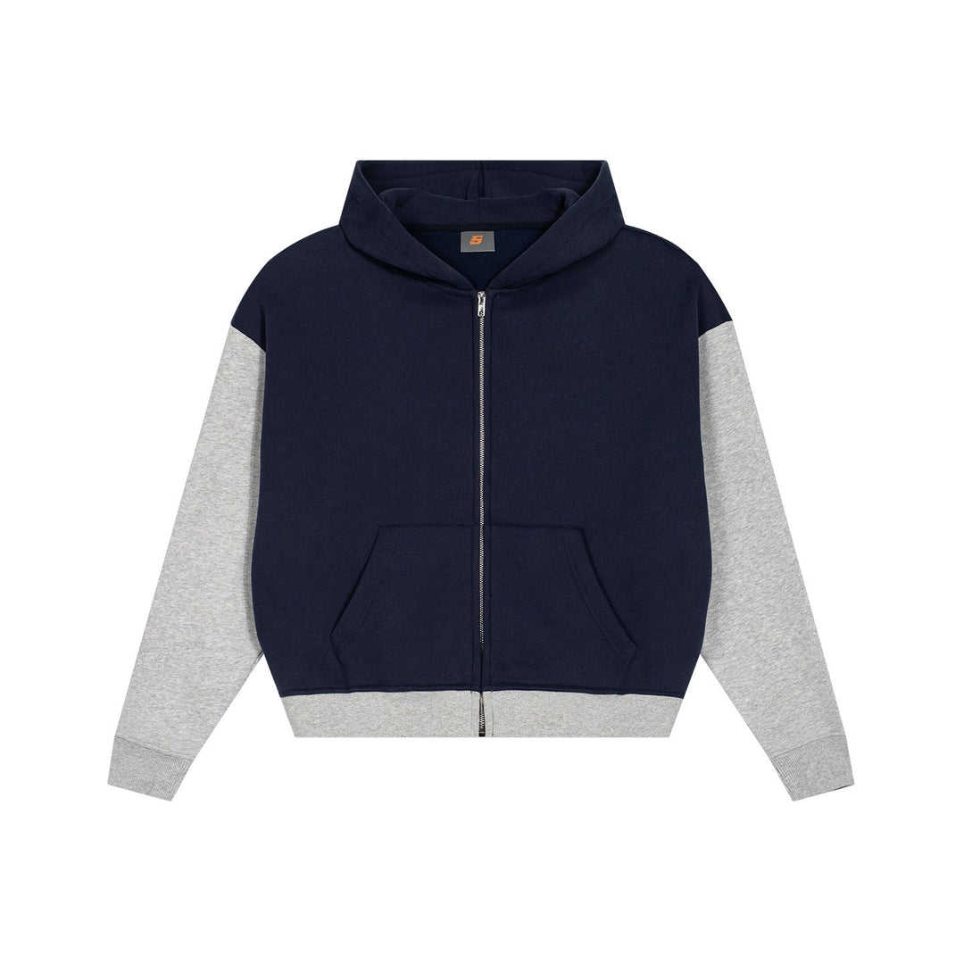 Men's Colorblock Style Zip-Up Hoodie in French Terry with Kangaroo Pocket Hudson & Parker