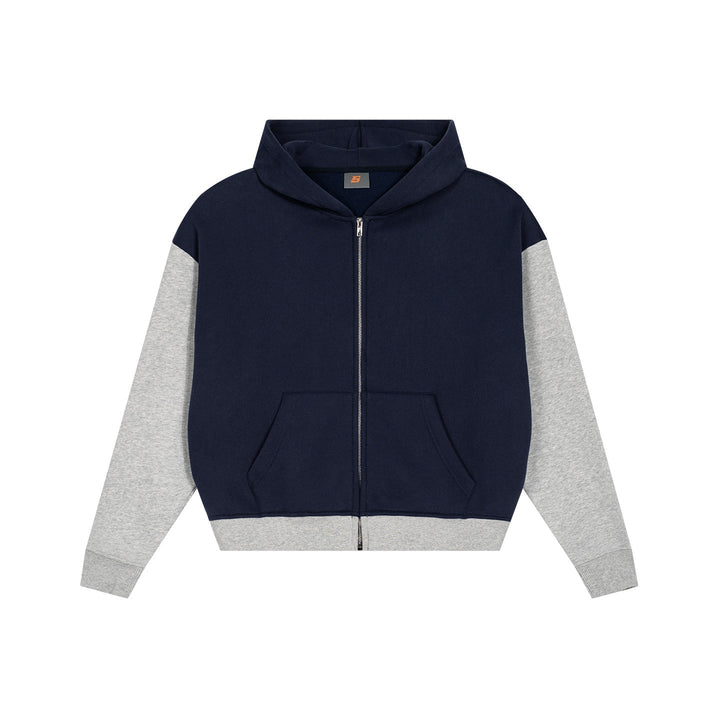 Men's Colorblock Style Zip-Up Hoodie in French Terry with Kangaroo Pocket Hudson & Parker