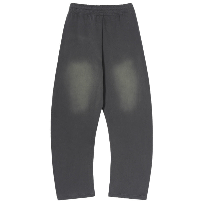 Men's wide sweatpants in harem cut with a deep crotch, extra long drawstrings, and vintage fade Hudson & Parker
